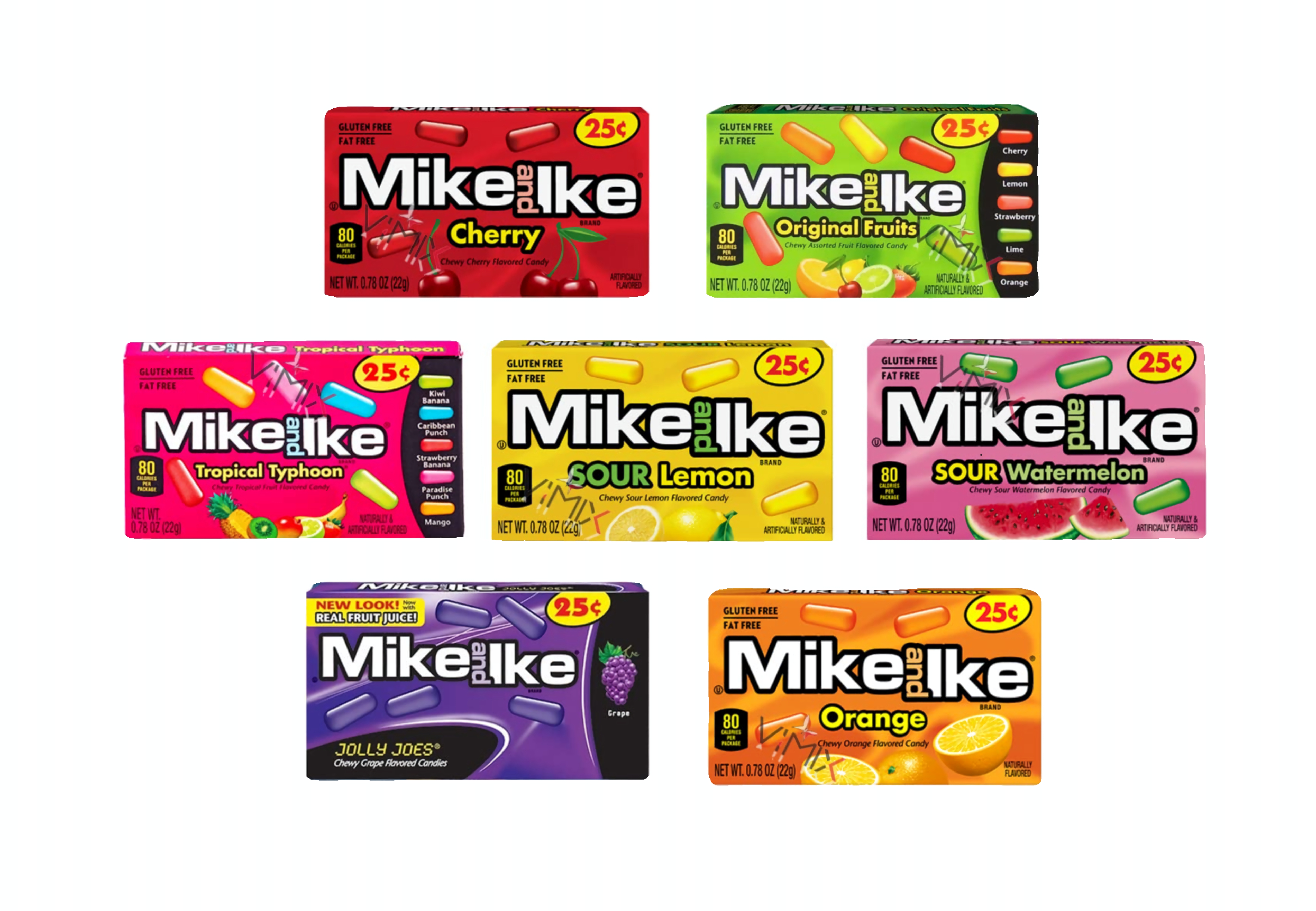 Mike and Ike American sweets .78 oz / 22 grams per pack